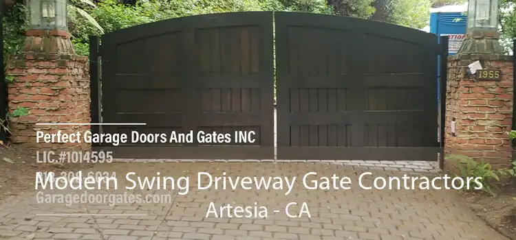 Modern Swing Driveway Gate Contractors Artesia - CA