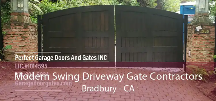 Modern Swing Driveway Gate Contractors Bradbury - CA