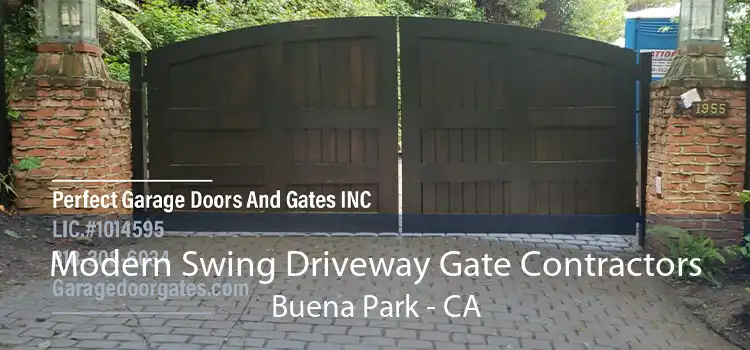 Modern Swing Driveway Gate Contractors Buena Park - CA