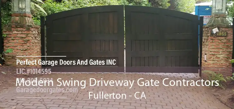 Modern Swing Driveway Gate Contractors Fullerton - CA