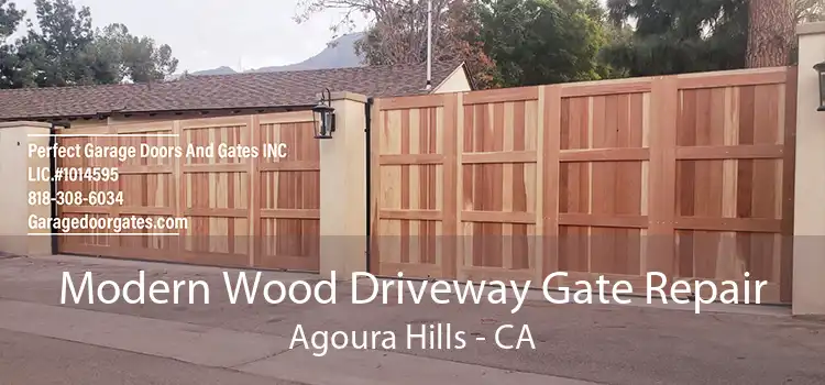 Modern Wood Driveway Gate Repair Agoura Hills - CA