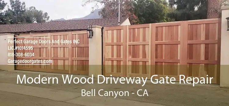 Modern Wood Driveway Gate Repair Bell Canyon - CA