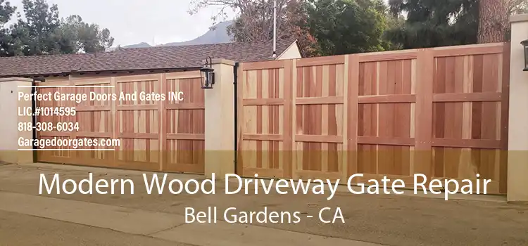 Modern Wood Driveway Gate Repair Bell Gardens - CA