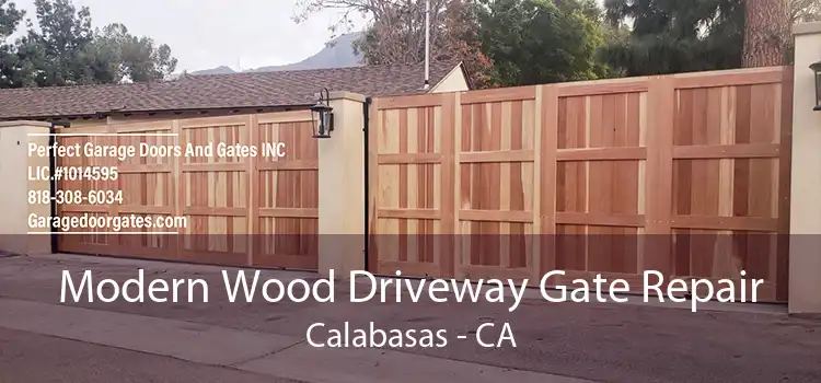 Modern Wood Driveway Gate Repair Calabasas - CA