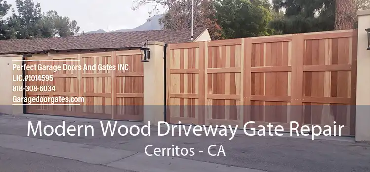 Modern Wood Driveway Gate Repair Cerritos - CA