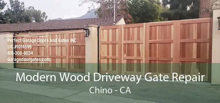 Modern Wood Driveway Gate Repair Chino - CA