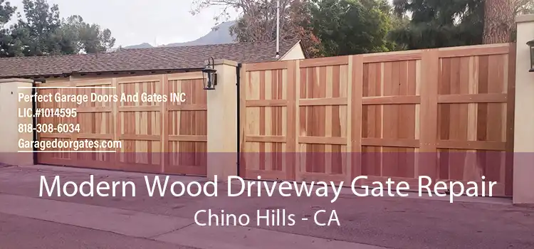 Modern Wood Driveway Gate Repair Chino Hills - CA