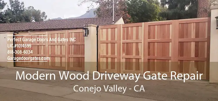 Modern Wood Driveway Gate Repair Conejo Valley - CA