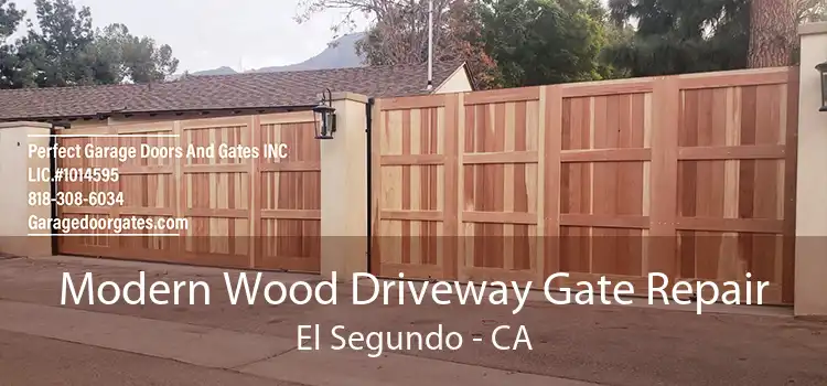 Modern Wood Driveway Gate Repair El Segundo - CA