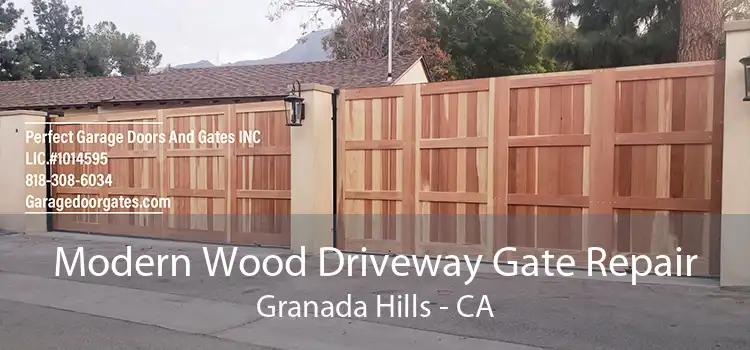 Modern Wood Driveway Gate Repair Granada Hills - CA