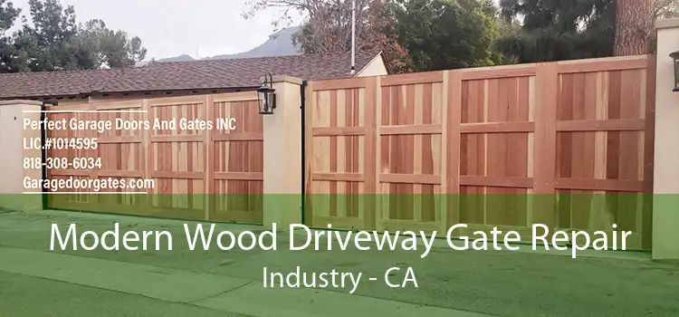 Modern Wood Driveway Gate Repair Industry - CA