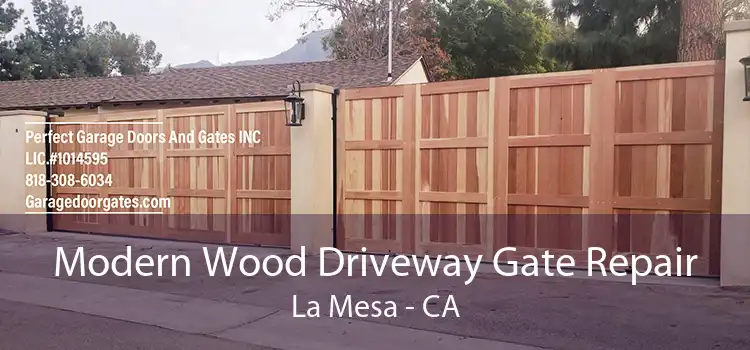 Modern Wood Driveway Gate Repair La Mesa - CA