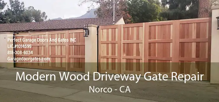 Modern Wood Driveway Gate Repair Norco - CA