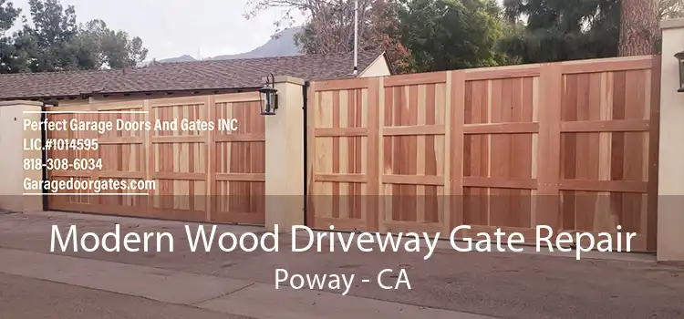 Modern Wood Driveway Gate Repair Poway - CA