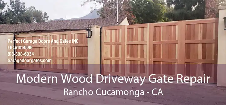 Modern Wood Driveway Gate Repair Rancho Cucamonga - CA